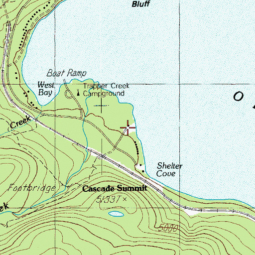 Topographic Map of Shelter Cove Resort Marina, OR