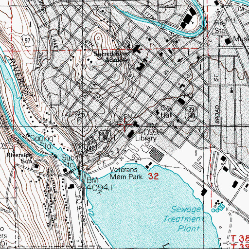 Topographic Map of Klamath County Circuit Courthouse, OR