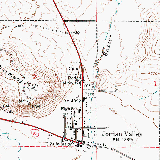 Topographic Map of Big Loop Rodeo Grounds, OR