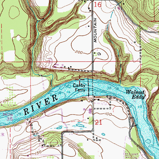 Topographic Map of Canby Ferry Landing North, OR