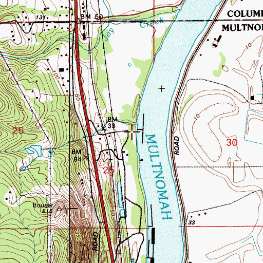 Topographic Map of Casselman's Wharf, OR