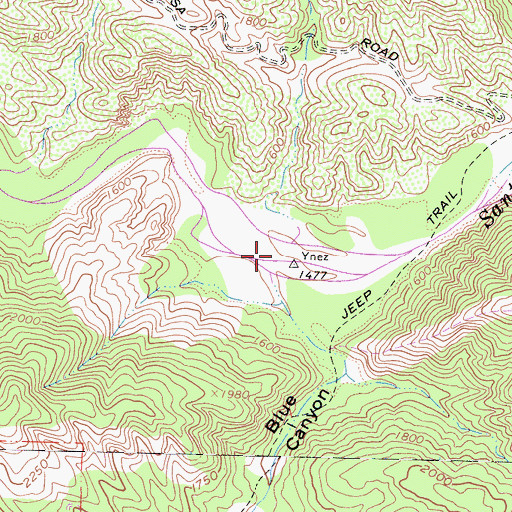Topographic Map of Blue Canyon, CA