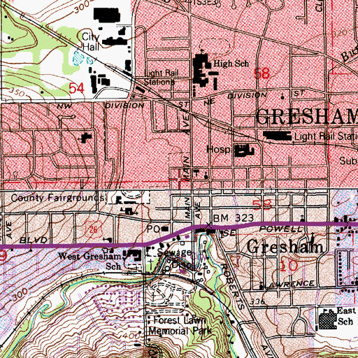 Topographic Map of Gresham History Museum, OR