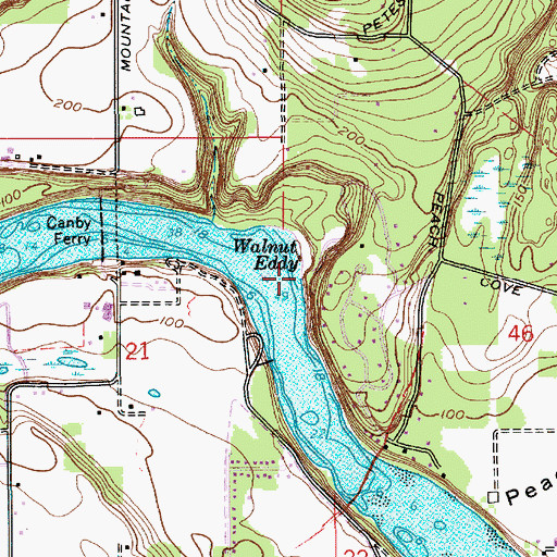 Topographic Map of Hebb Park Boat Ramp, OR