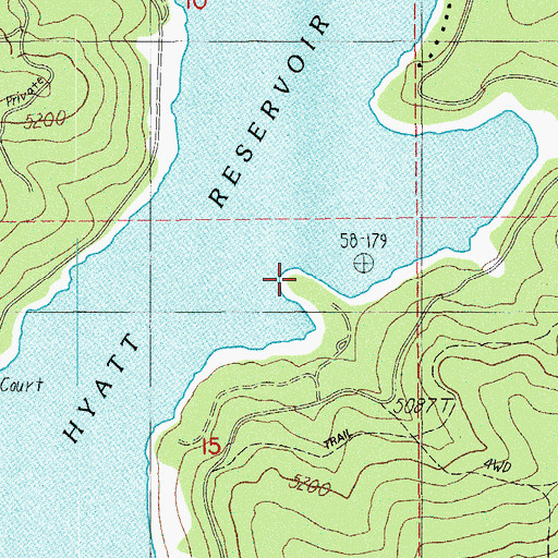 Topographic Map of Hyatt Lake Bureau of Land Management Boat Ramp, OR