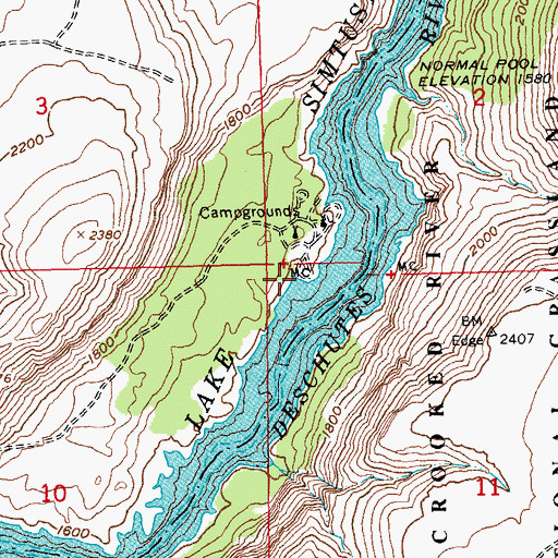 Topographic Map of Indian Park Boat Launch, OR