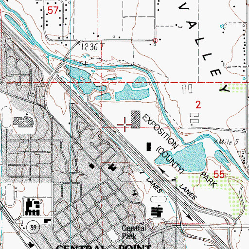Topographic Map of Jackson County Fairgrounds, OR