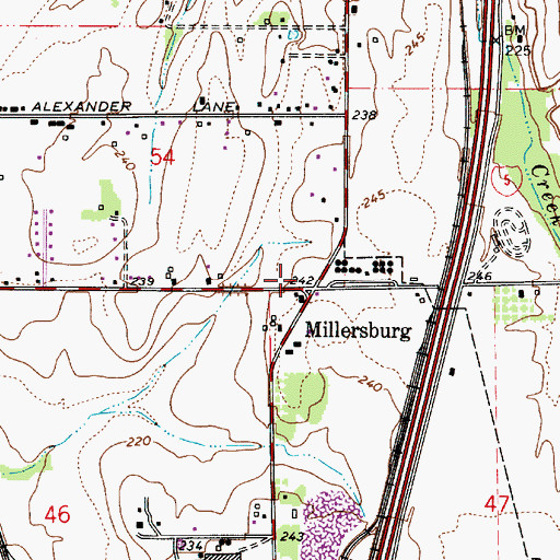 Topographic Map of Millersburg City Hall, OR
