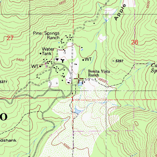 Topographic Map of Bonita Vista Ranch, CA