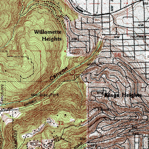 Topographic Map of Northwest Cornell Road Tunnel 1 B - 125, OR
