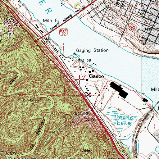 Topographic Map of Northwest Natural Gas Company, OR