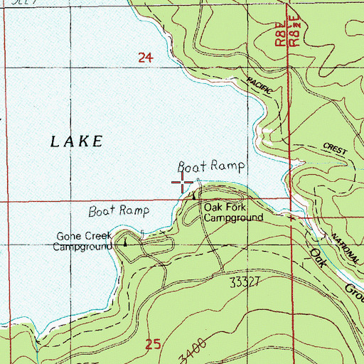 Topographic Map of Oak Fork Boat Launch, OR