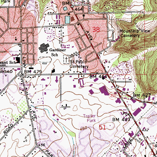 Topographic Map of Oregon City Municipal Court, OR