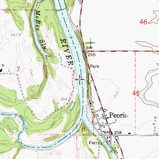 Topographic Map of Peoria County Park Boat Ramp, OR