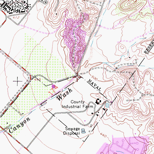 Topographic Map of Borrego Canyon, CA