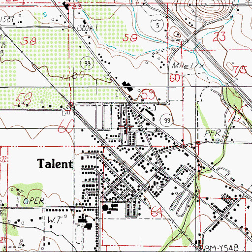 Topographic Map of Talent Park and Ride, OR