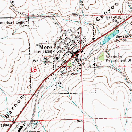 Topographic Map of Sherman County Historical Museum, OR