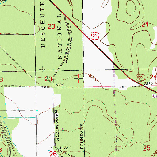 Topographic Map of Sisters Rodeo Grounds, OR