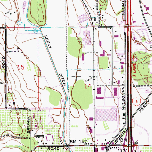 Topographic Map of Cherriots Transit Wilsonville Park and Ride, OR