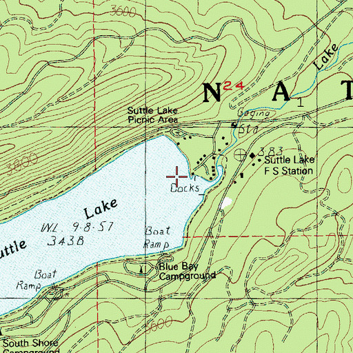 Topographic Map of Suttle Lake Resort Dock, OR