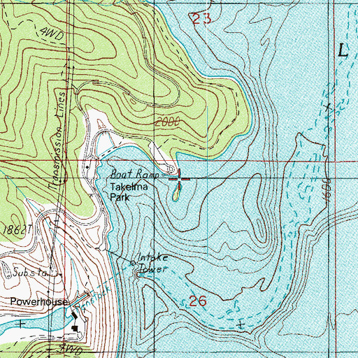 Topographic Map of Takelma Boat Ramp, OR
