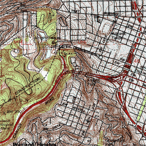 Topographic Map of Vista Ridge Tunnel Westbound 9103B, OR