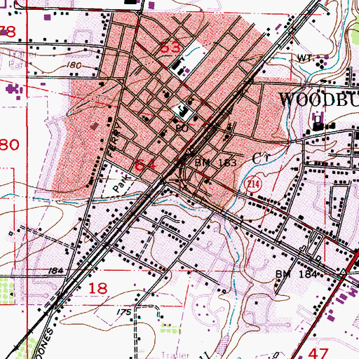Topographic Map of Woodburn Transit System Dispatch, OR