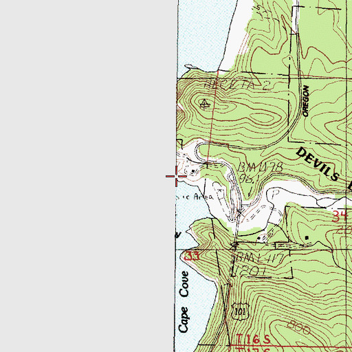 Topographic Map of Heceta Head Lighthouse, OR
