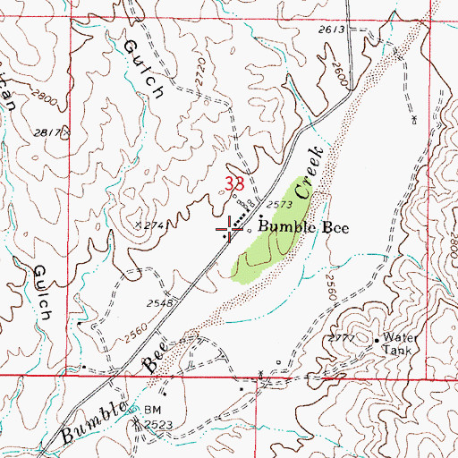 Topographic Map of Bumble Bee, AZ