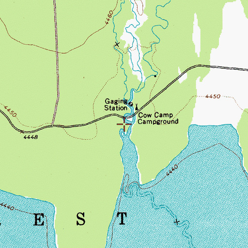Topographic Map of Cow Meadow Boat Ramp, OR