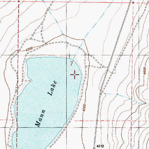Topographic Map of East Mann Lake Boat Access, OR