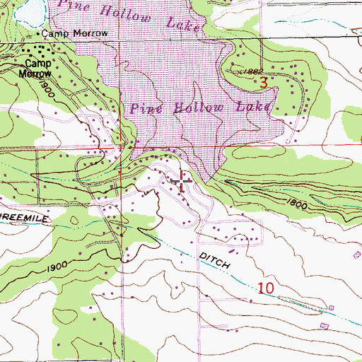 Topographic Map of Pine Hollow Reservoir Boat Ramp South, OR