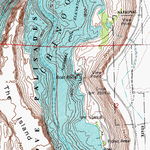 Topographic Map of The Cove Palisades Boat Ramp, OR