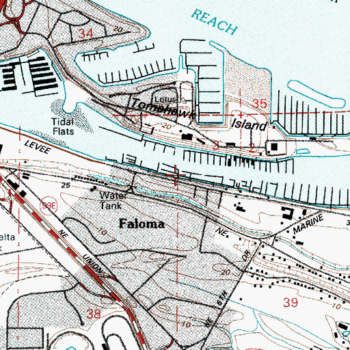 Topographic Map of Columbia Way West Marina, OR