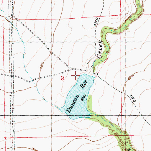 Topographic Map of Duncan Reservoir Boat Ramp, OR