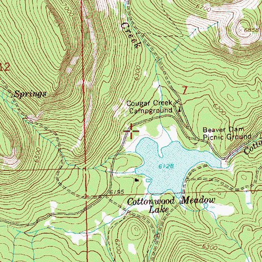 Topographic Map of Cottonwood Meadow Campground Boat Ramp, OR