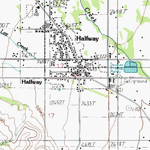 Topographic Map of Baker County Library Halfway Branch Library, OR
