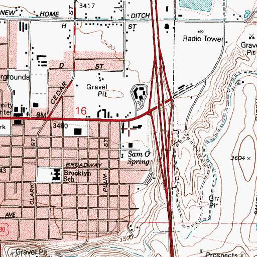 Topographic Map of Greyhound Station Baker City, OR