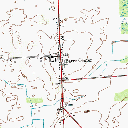Topographic Map of Barre Fire Company, NY