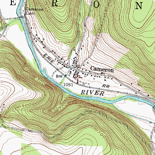 Topographic Map of Cameron Volunteer Fire Department, NY
