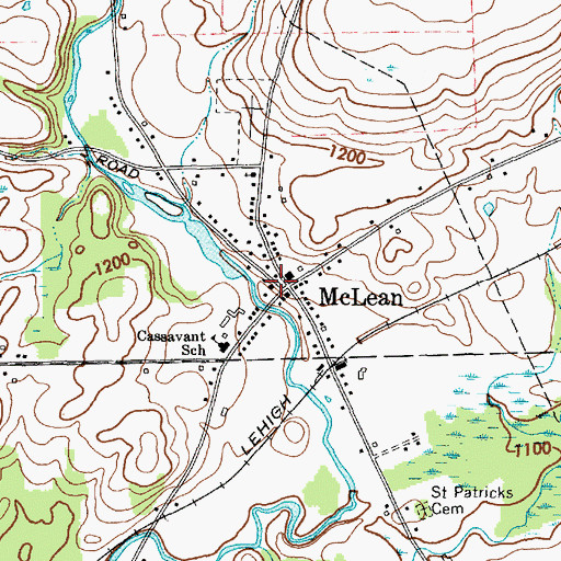 Topographic Map of McLean Fire Department, NY