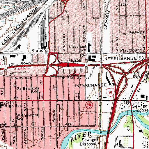 Topographic Map of Doyle Hose Company 2, NY