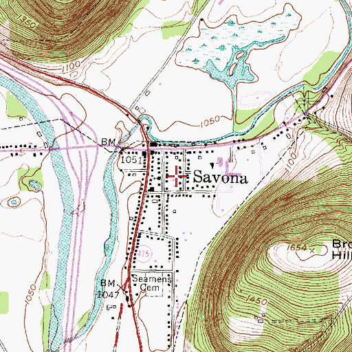 Topographic Map of Savona Fire Department, NY