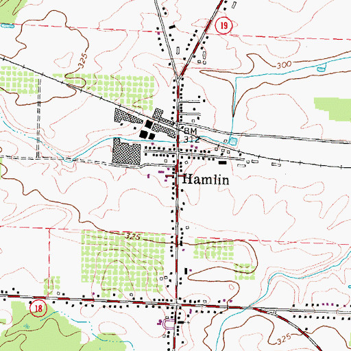 Topographic Map of Hamlin Fire Department, NY