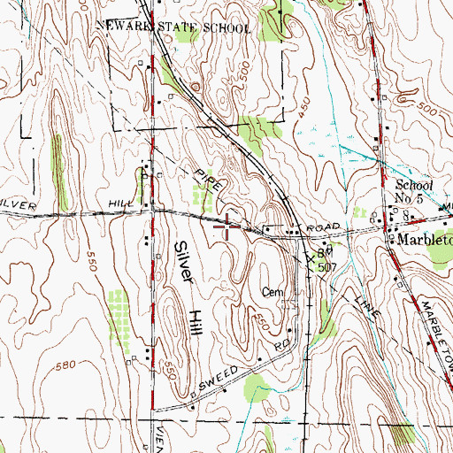 Topographic Map of Marbletown Volunteer Fire Department, NY