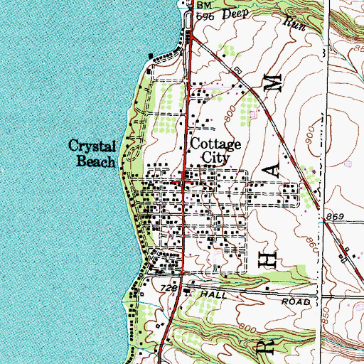 Topographic Map of Crystal Beach Volunteer Fire Department, NY