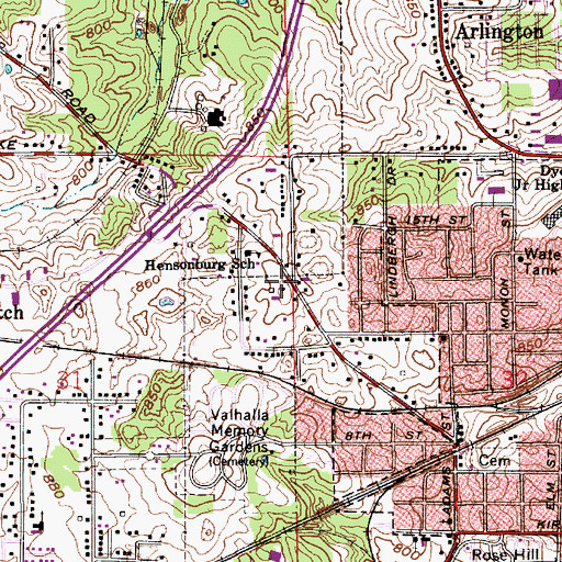 Topographic Map of Bloomington Township Fire Department Station 15, IN