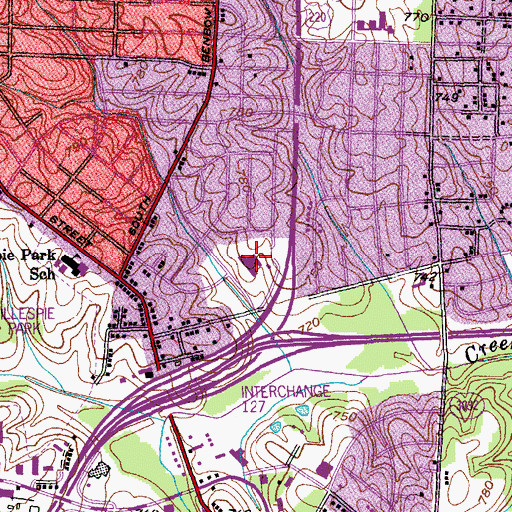 Topographic Map of Kindred Hospital Greensboro, NC