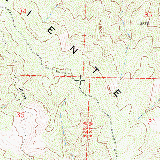 Topographic Map of Caliente Range, CA