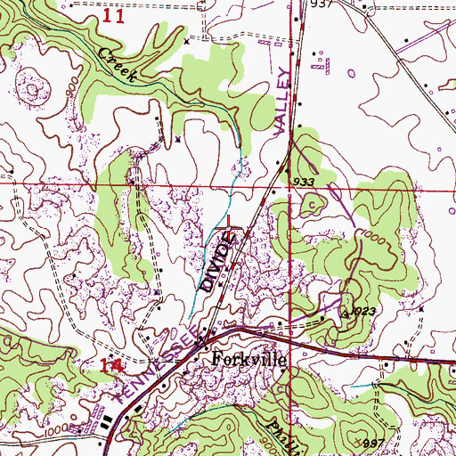 Topographic Map of Chilcoat Cemetery, AL